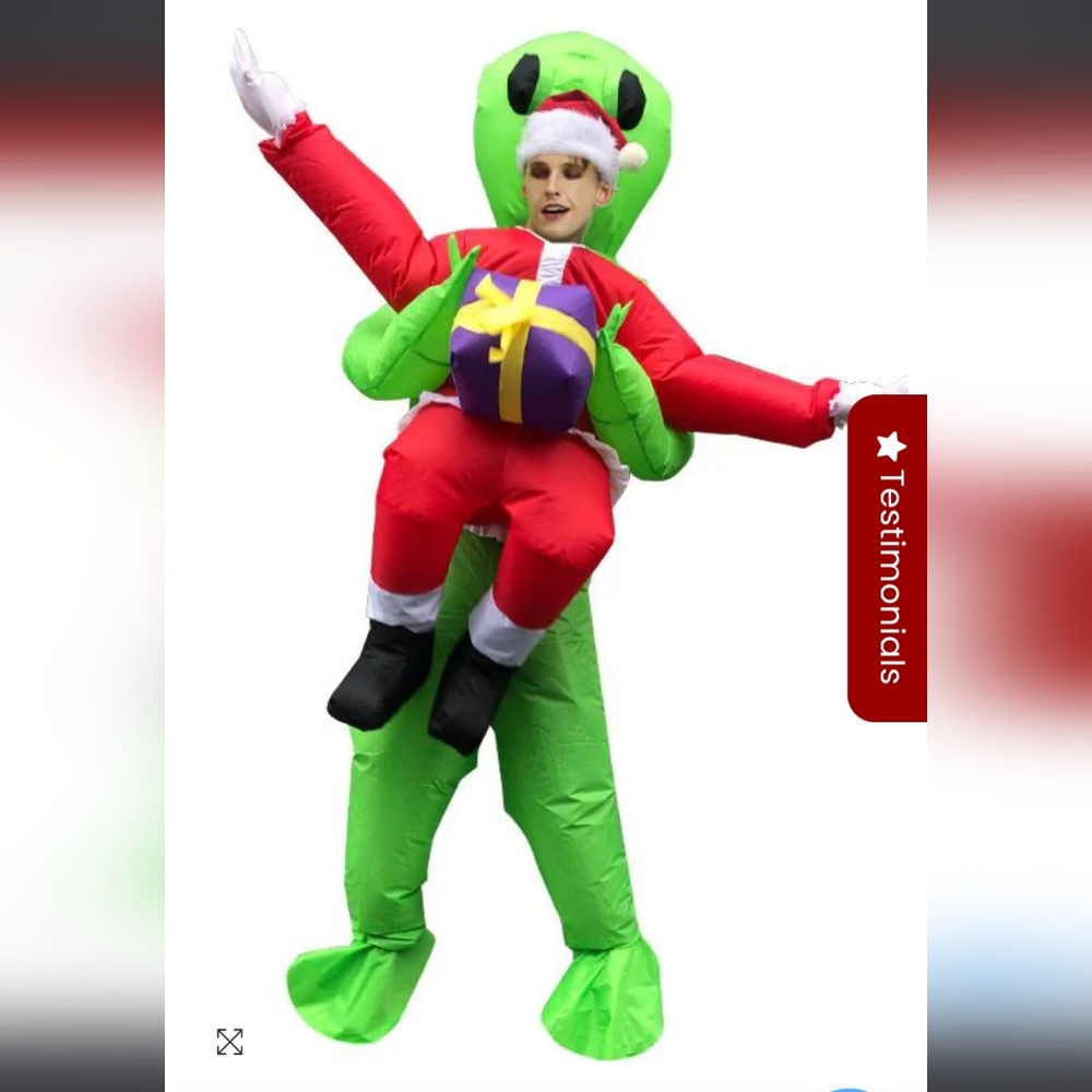 Inflatable Alien Abduction Santa Costume